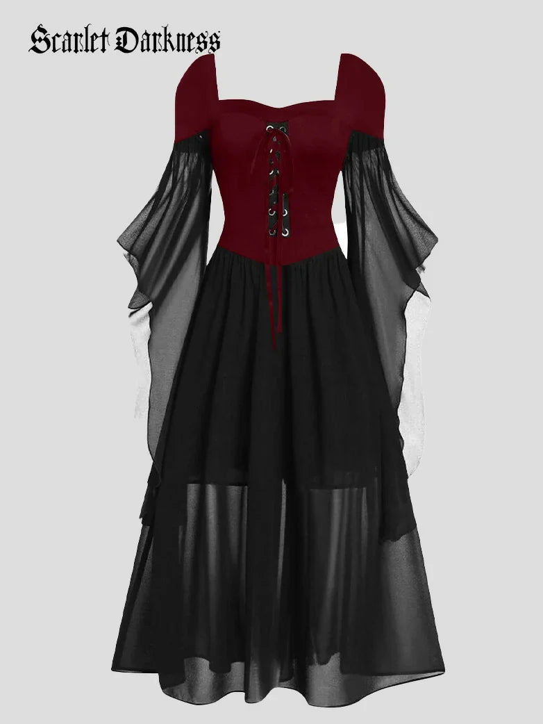 2025 Halloween Witch Fairy Tie-Strap Long Dress
