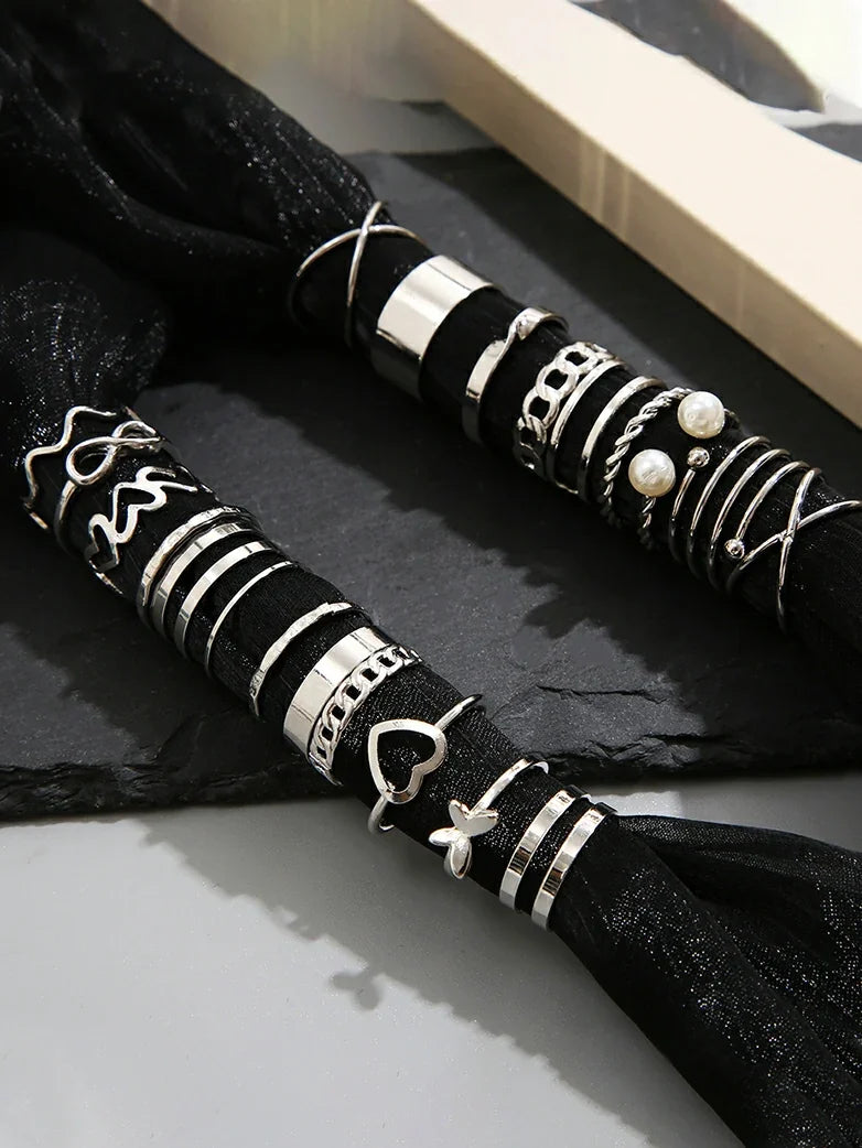 Gothic Open Ring Set 22 Pieces