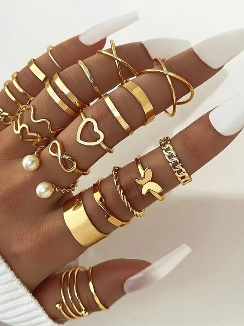 Gothic Open Ring Set 22 Pieces