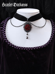 Gothic Dark Rose Choker