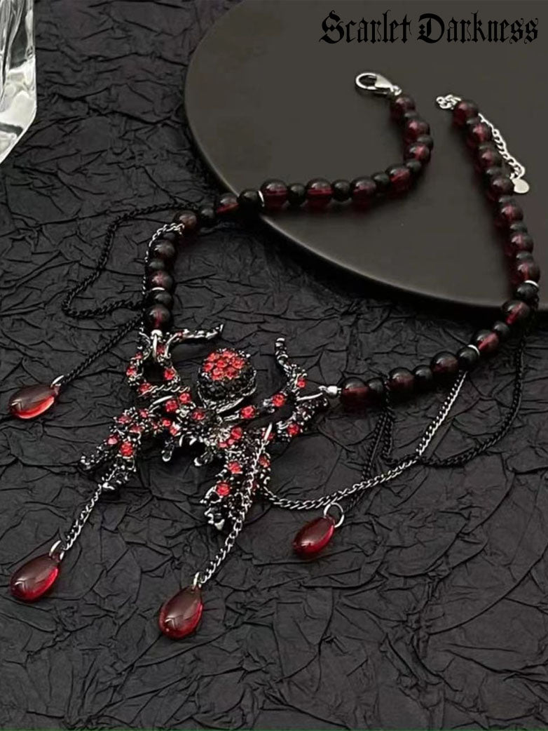 Gothic Vampire Spider Necklace
