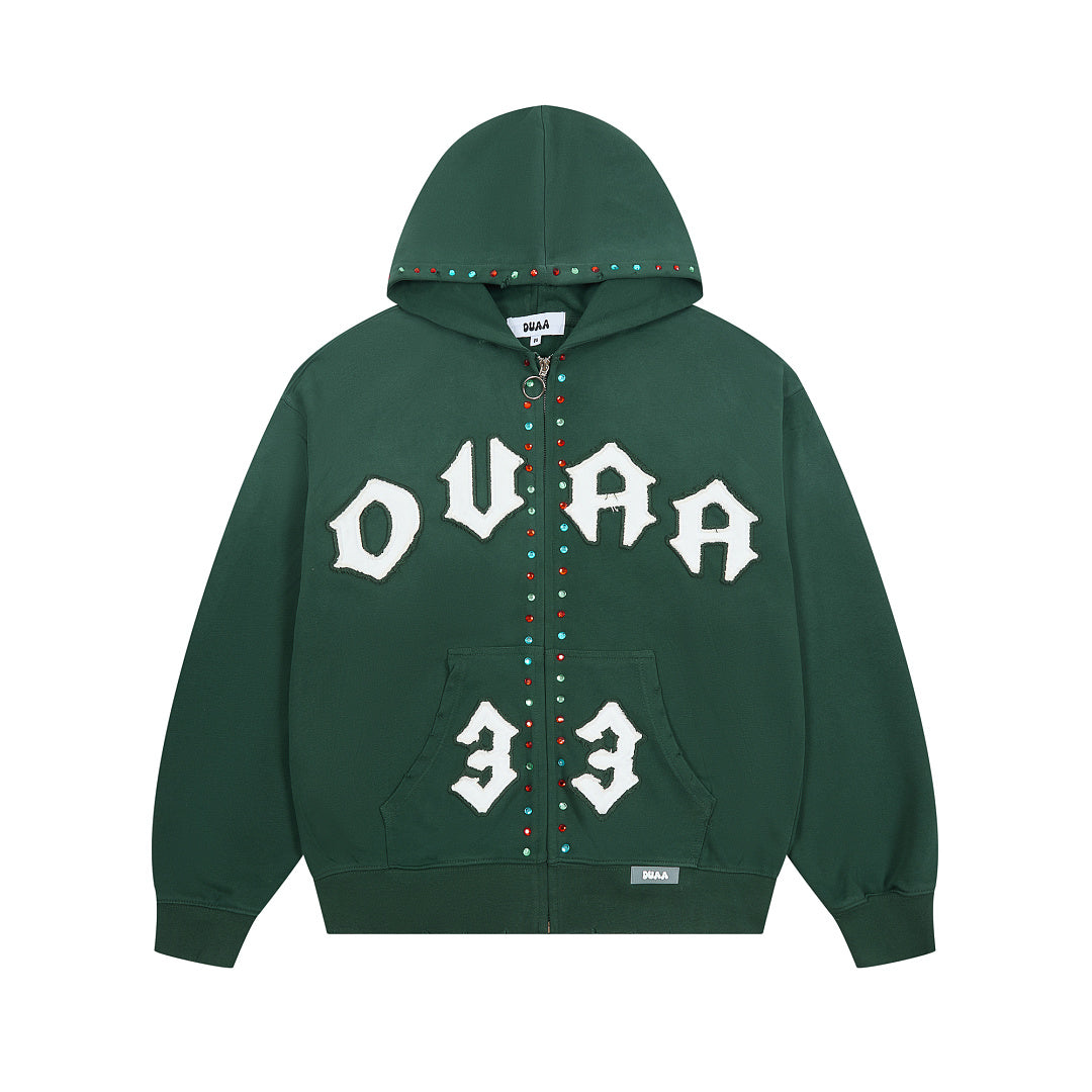 DUAA #33 Studded Zip Hoodie