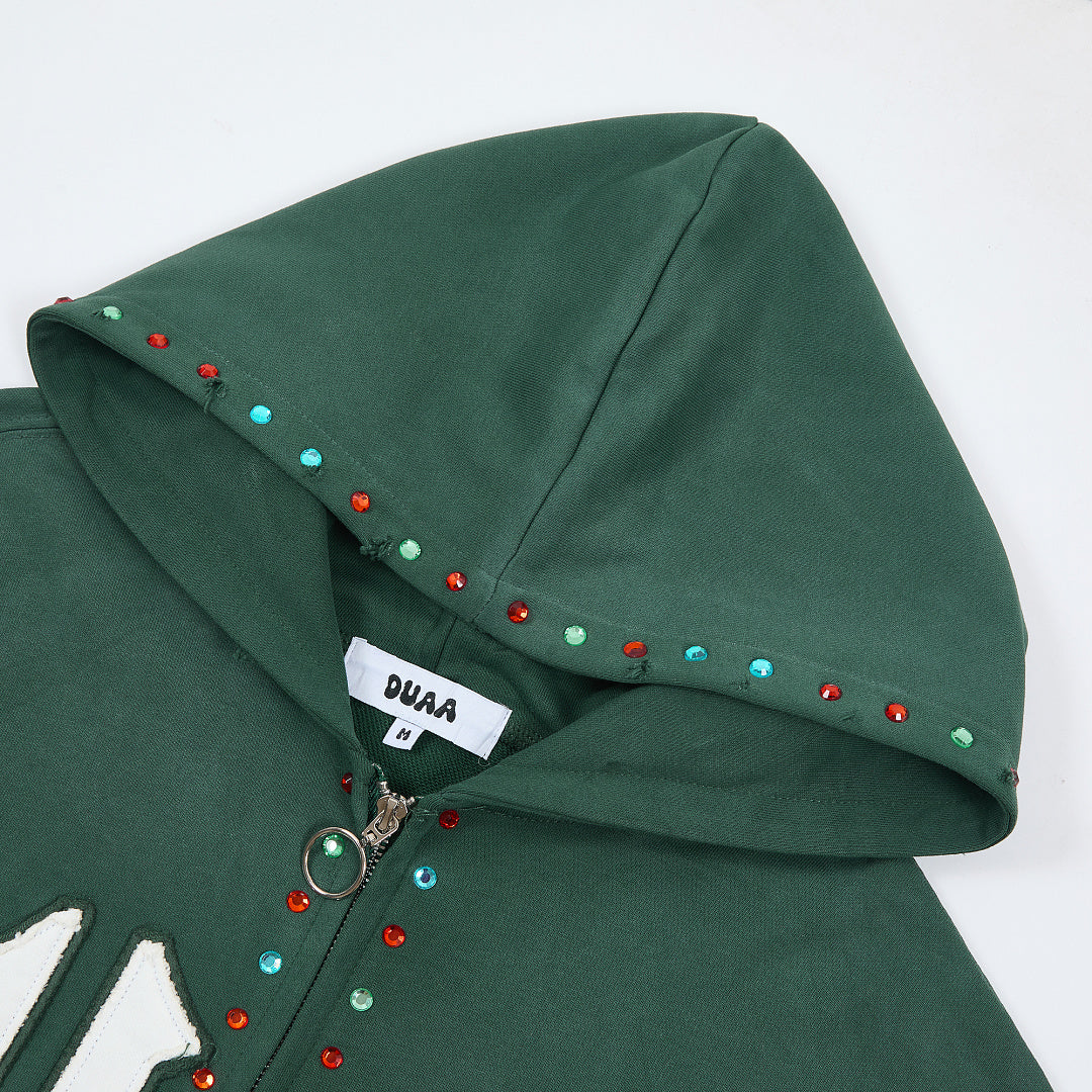 DUAA #33 Studded Zip Hoodie