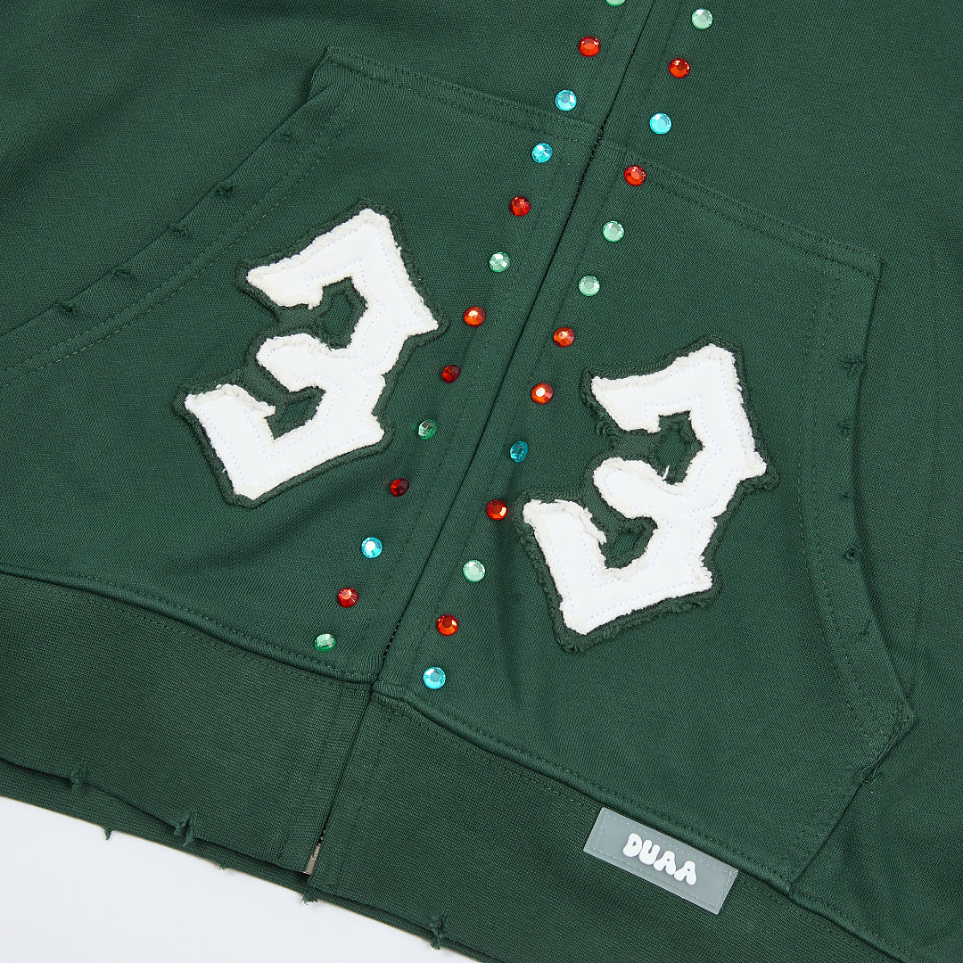 DUAA #33 Studded Zip Hoodie