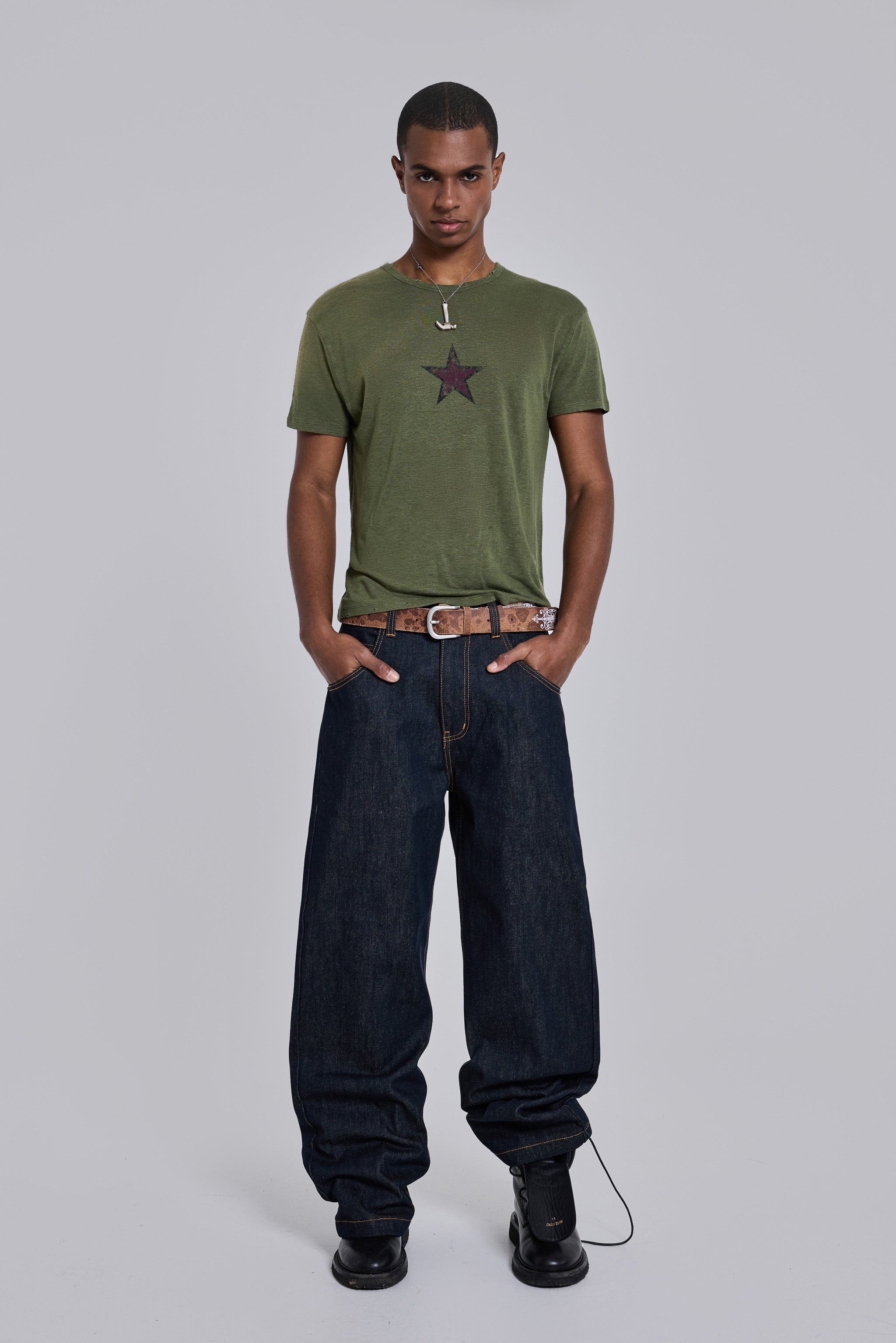 Green Star Sun Faded T-Shirt