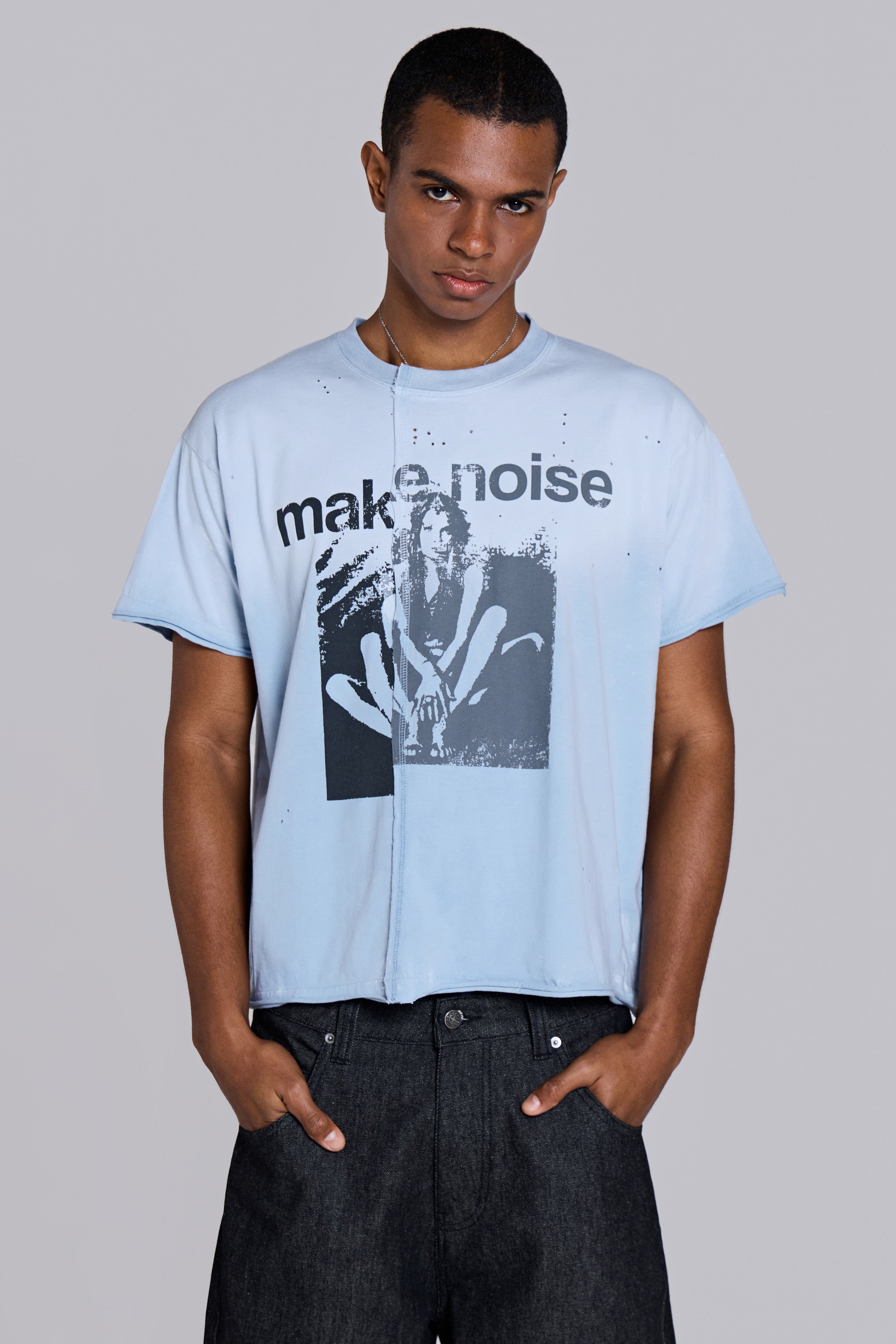 Make Noise Spliced Cropped T-Shirt