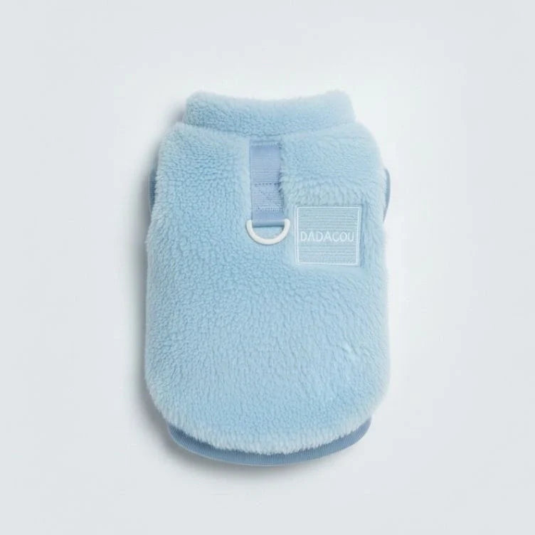 Comfortable and Stylish Fuzzy Dog Vest - Perfect for Winter Walks