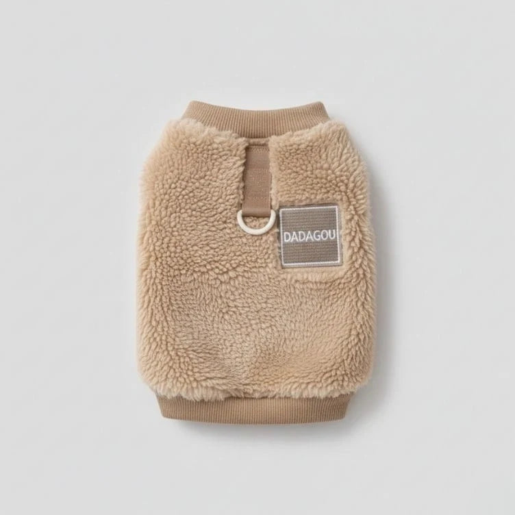 Comfortable and Stylish Fuzzy Dog Vest - Perfect for Winter Walks