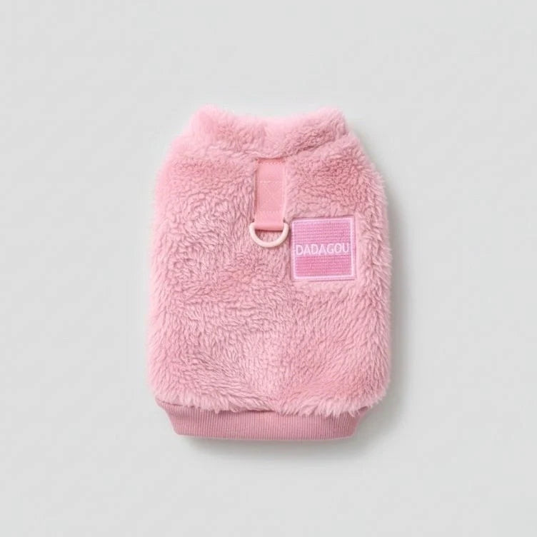 Comfortable and Stylish Fuzzy Dog Vest - Perfect for Winter Walks