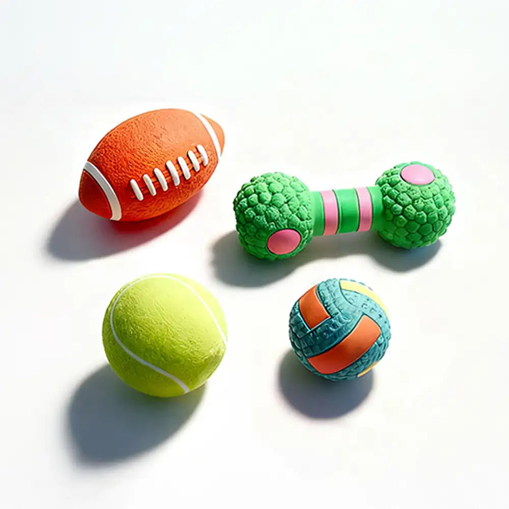 Durable Latex Teething With Squeaker Dog Chew Toy