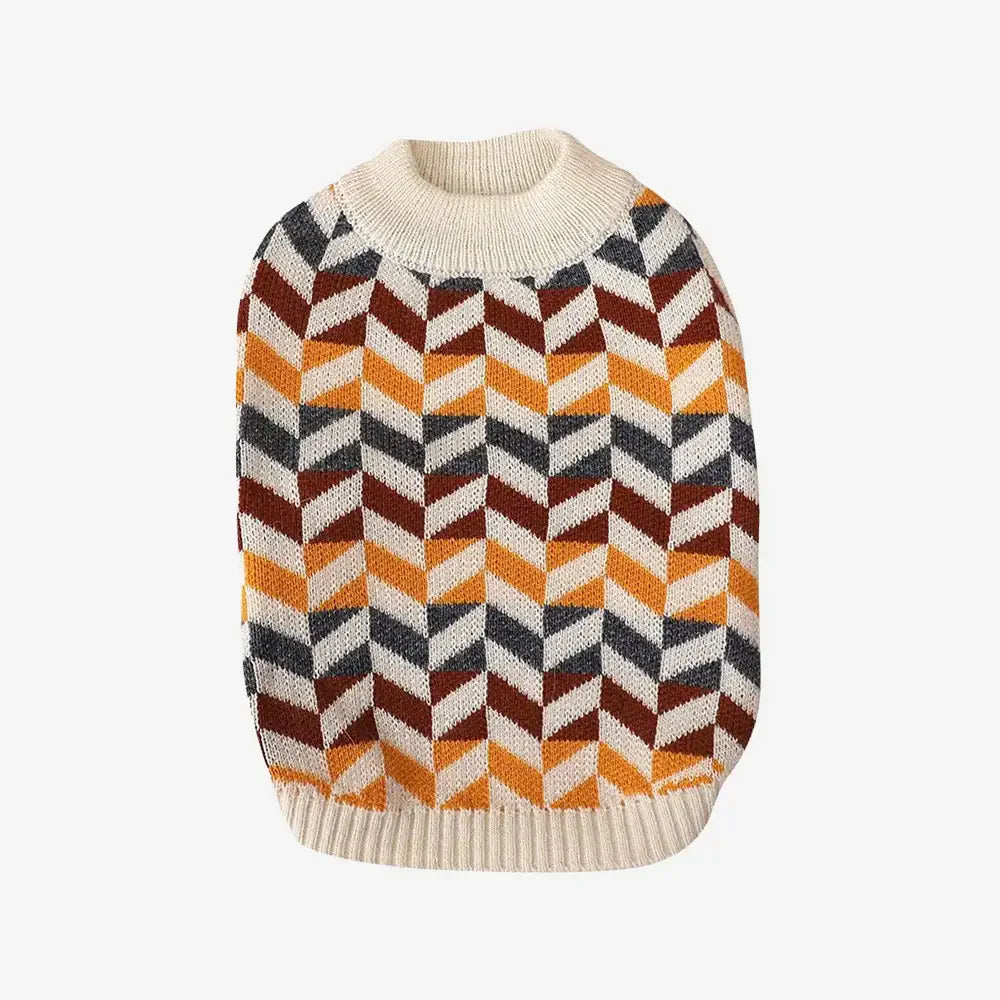 Diamond Striped Dog Sweater For Small Dogs
