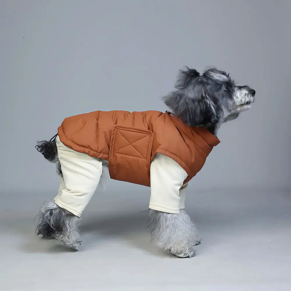 Duck Down Filled Winter Dog Vest Lightweight Warm Dog Coat with Leash Ring