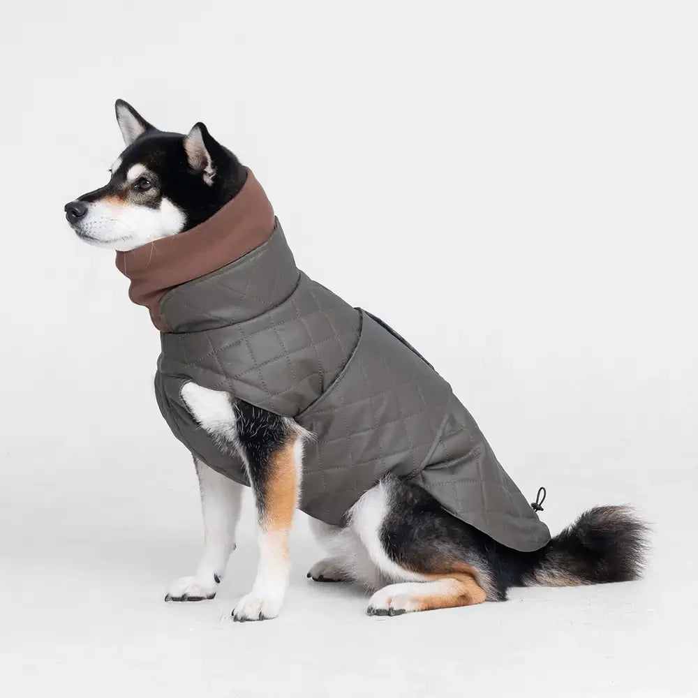 High-Neck Quilted Dog Vest – Warm Fashion Winter Coat