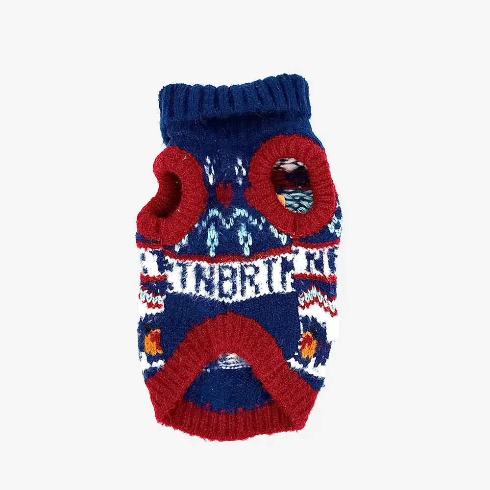 Jacquard Thick-Knit Sleeveless Dog Sweater – Designed for Dachshunds, French Bulldogs & Pugs