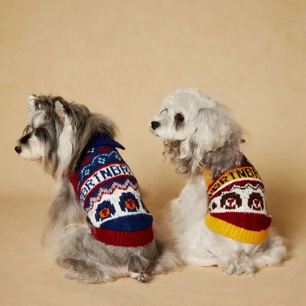 Jacquard Thick-Knit Sleeveless Dog Sweater – Designed for Dachshunds, French Bulldogs & Pugs