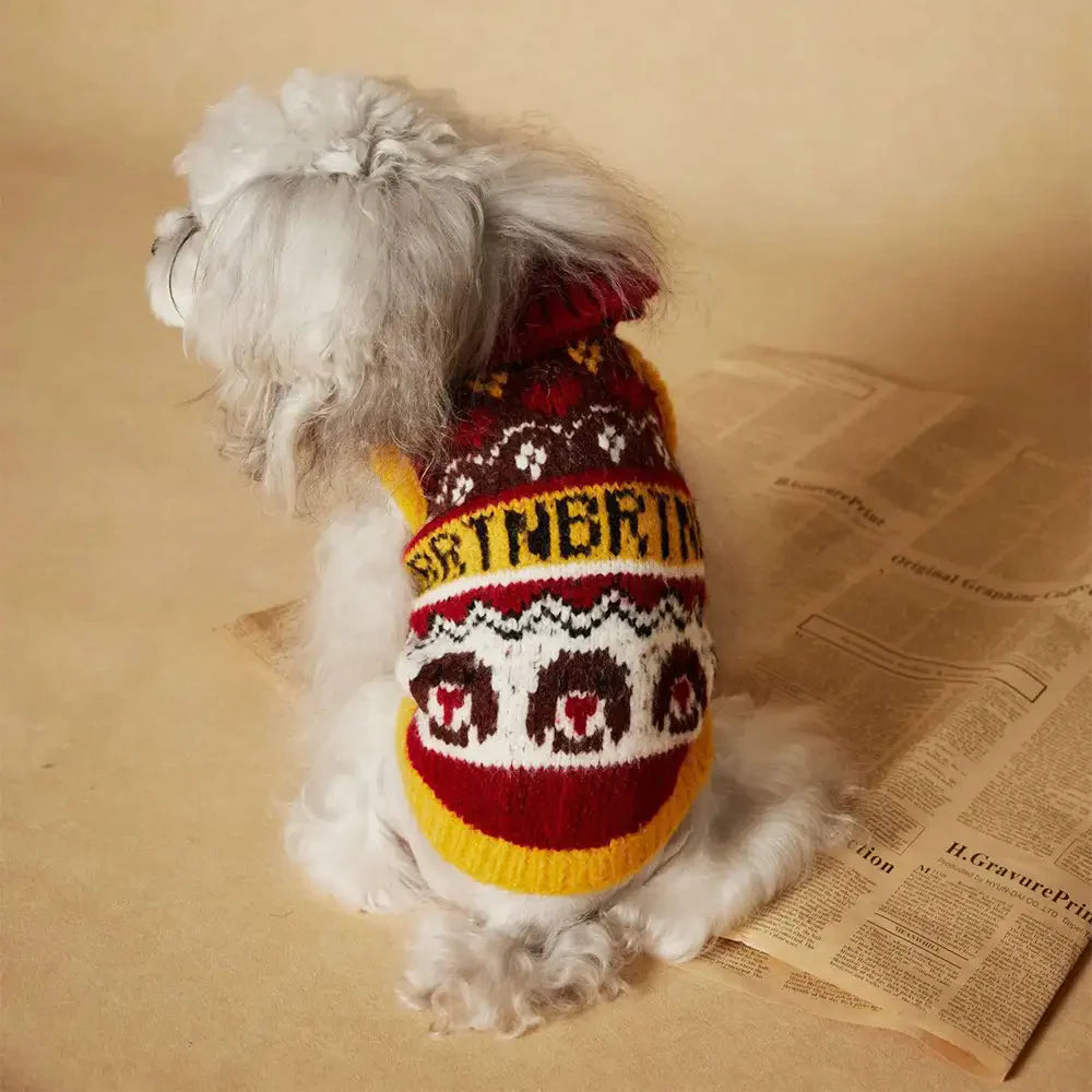 Jacquard Thick-Knit Sleeveless Dog Sweater – Designed for Dachshunds, French Bulldogs & Pugs