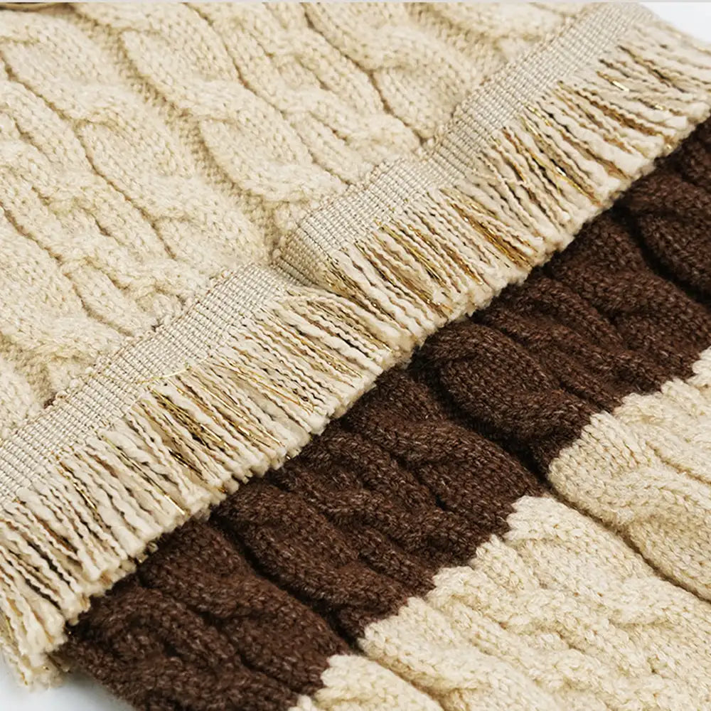 Retro Cable Knit Dachshund And Small To Medium-Sized Dog Sweater