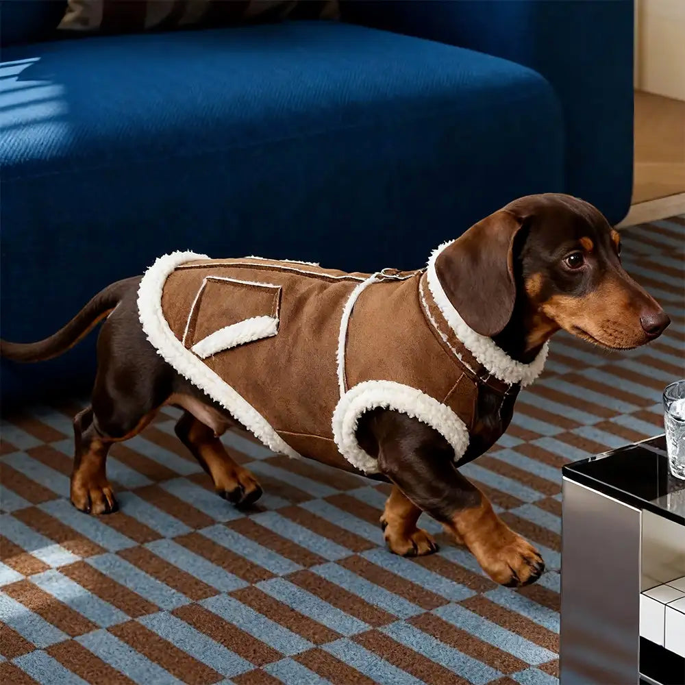 Retro Suede Dog Vest For Small Dogs