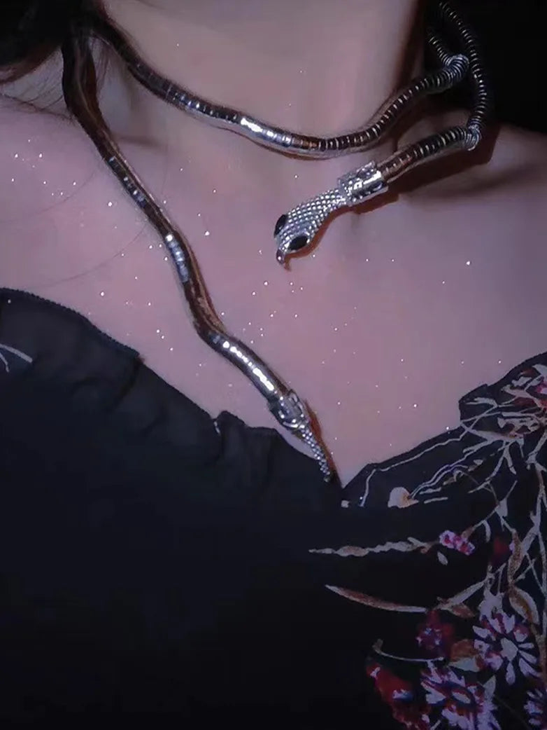 Gothic Witch Twisted Snake Necklace