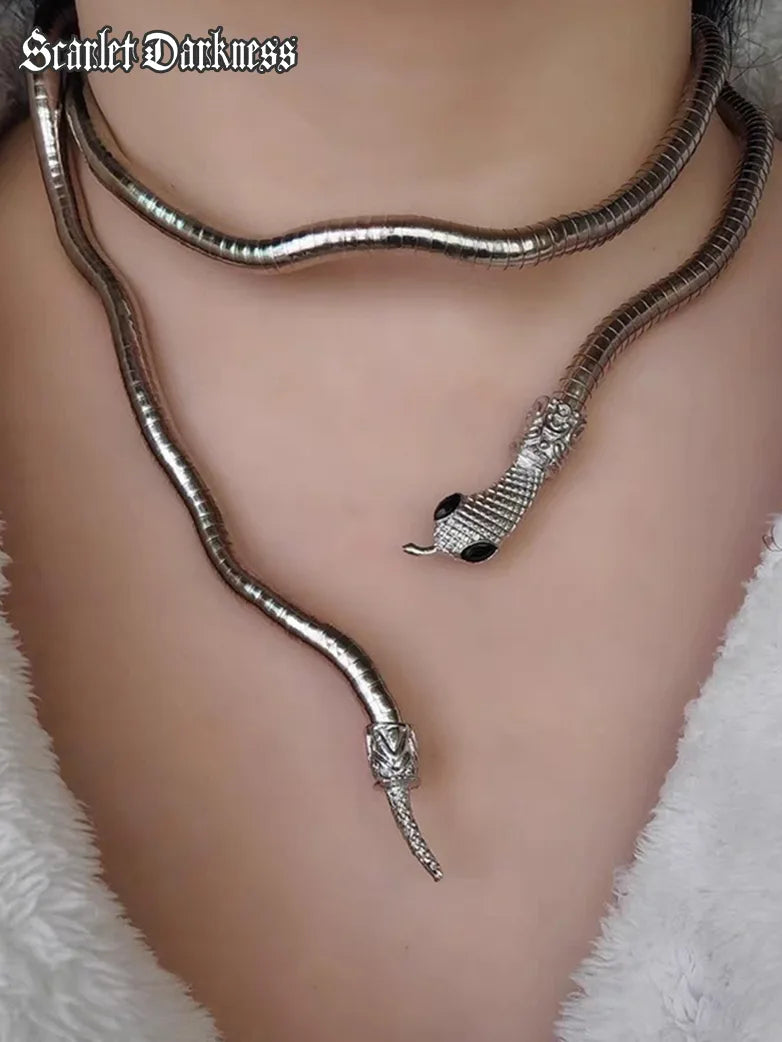Gothic Witch Twisted Snake Necklace