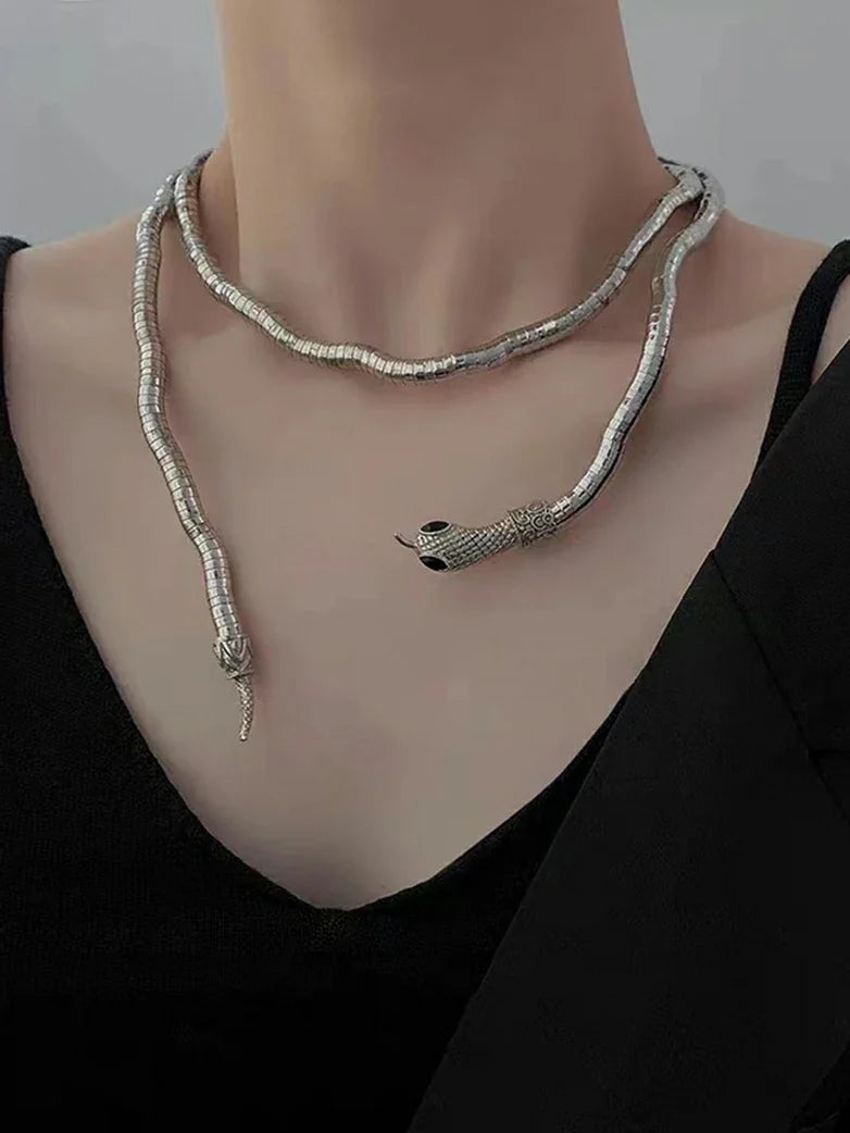 Gothic Witch Twisted Snake Necklace