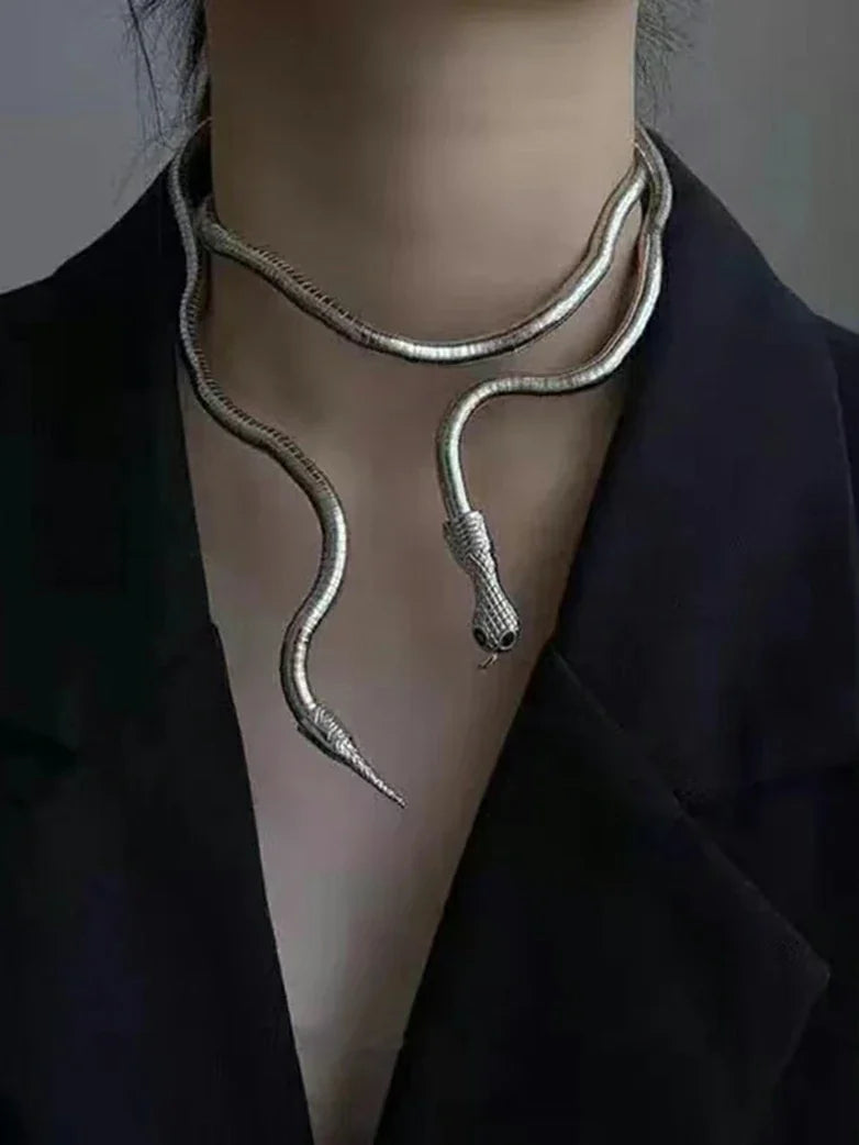 Gothic Witch Twisted Snake Necklace