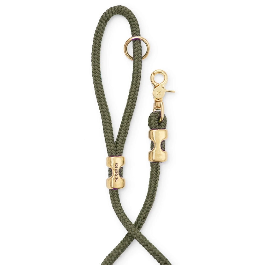 The Foggy Dog - Olive Marine Rope Dog Leash