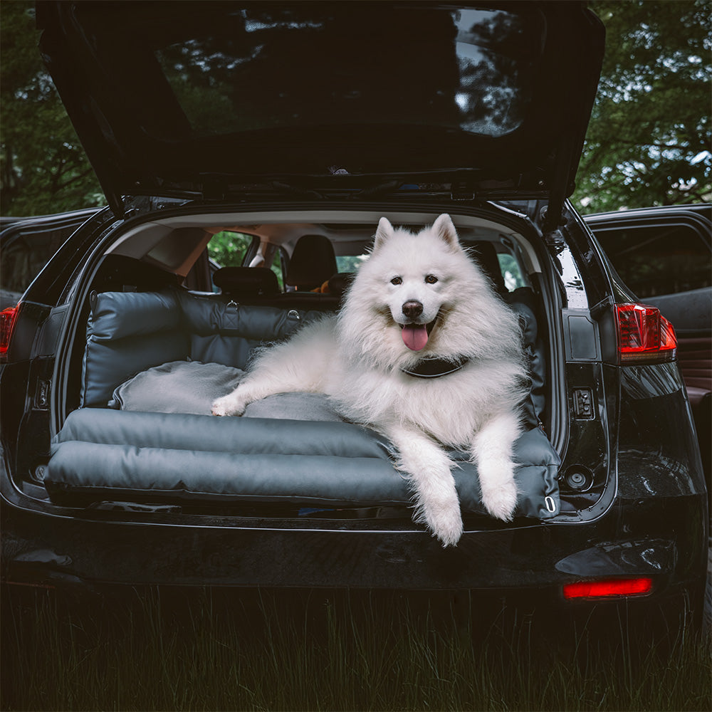 Large Deluxe Faux Leather Dog Car Seat Booster Bed - Roadtrip