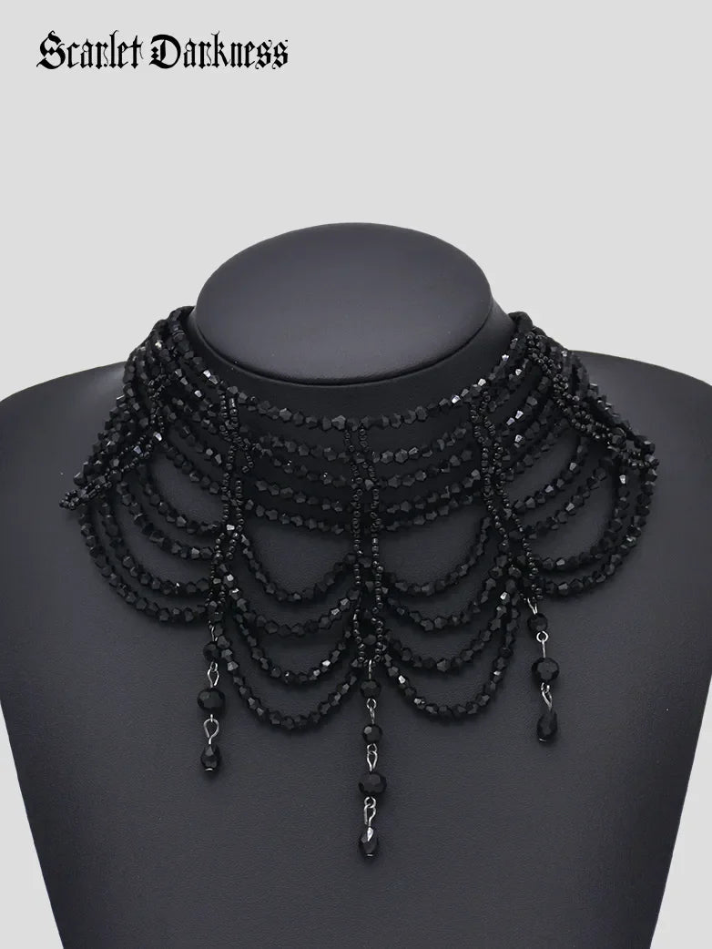 Gothic Braided Black Necklace