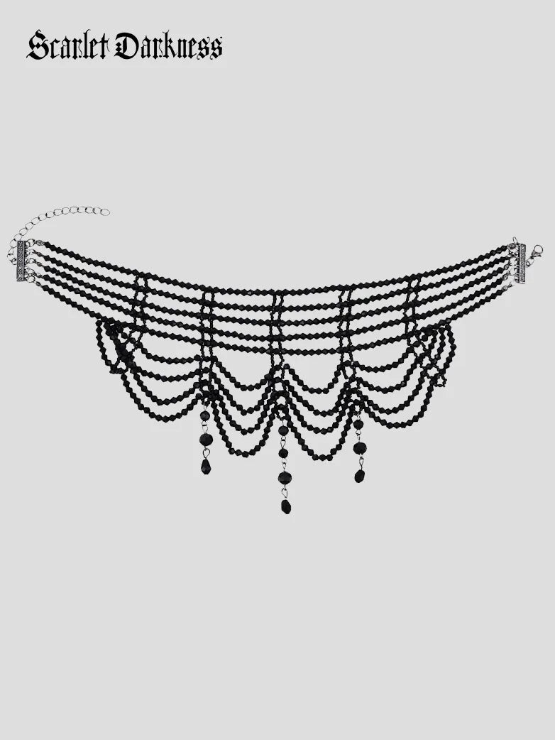 Gothic Braided Black Necklace