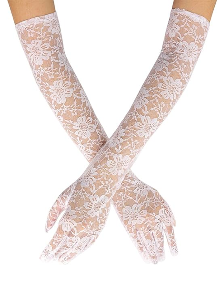 Miss Danger Rose Lace Gloves