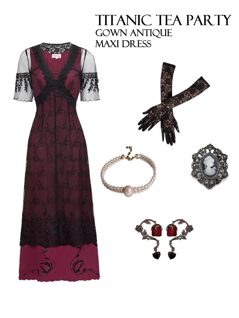 Miss Danger Rose Lace Gloves