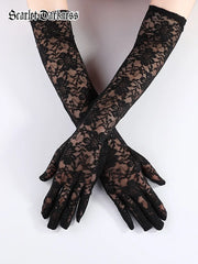 Miss Danger Rose Lace Gloves