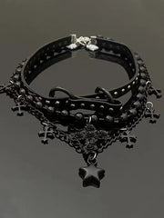 Miss Danger's Layered Leather Choker