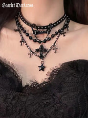 Miss Danger's Layered Leather Choker