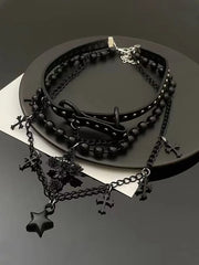 Miss Danger's Layered Leather Choker