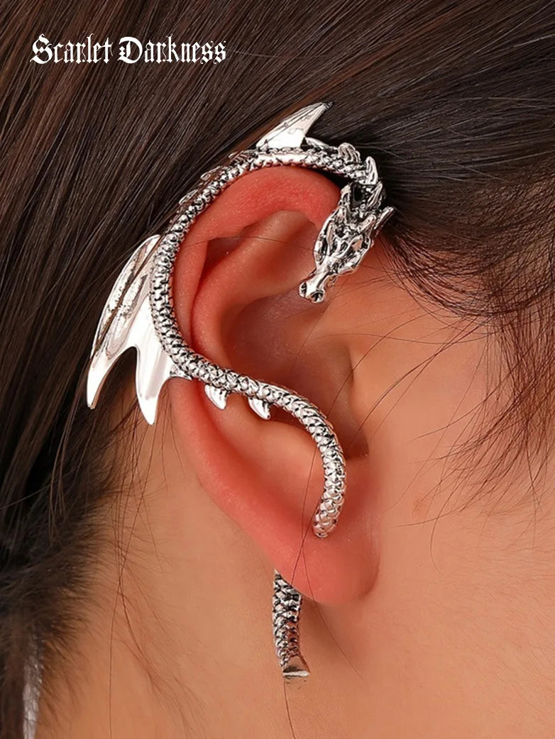 Retro Punk Flying Dragon Earrings
