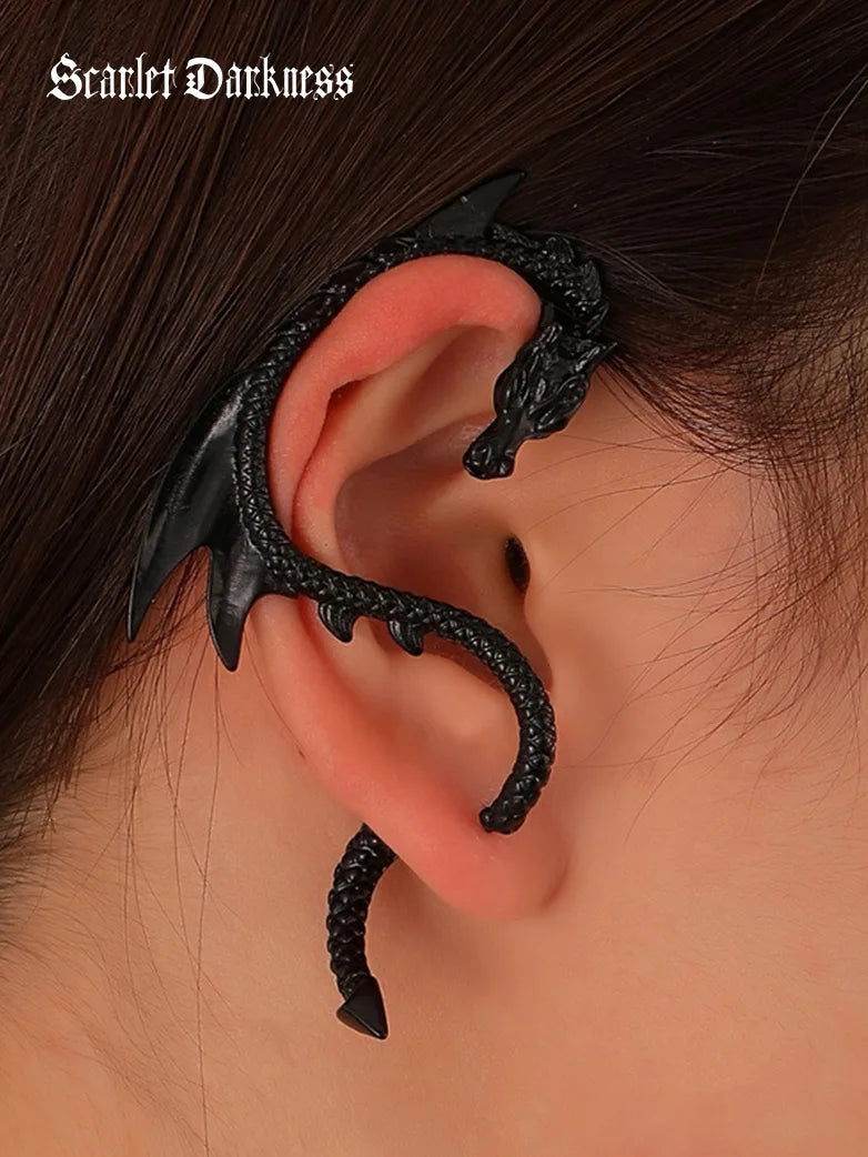 Retro Punk Flying Dragon Earrings