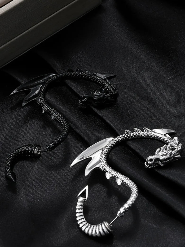 Retro Punk Flying Dragon Earrings