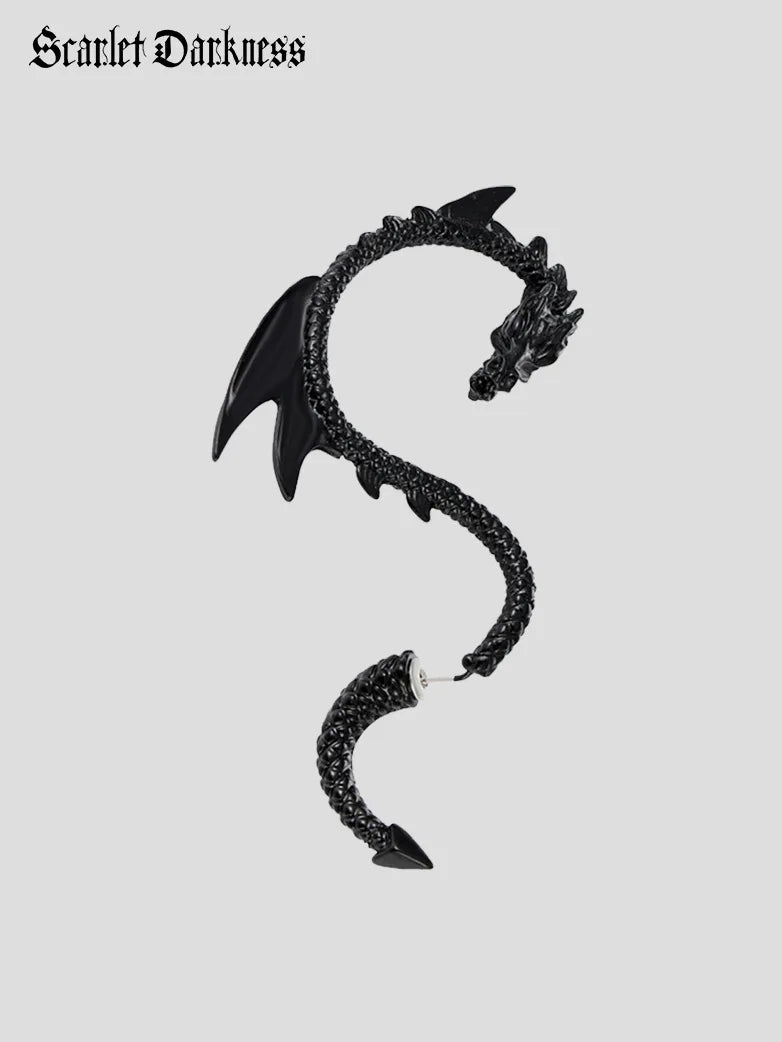 Retro Punk Flying Dragon Earrings