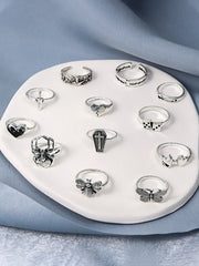 Gothic Fashion 12 Ring Set