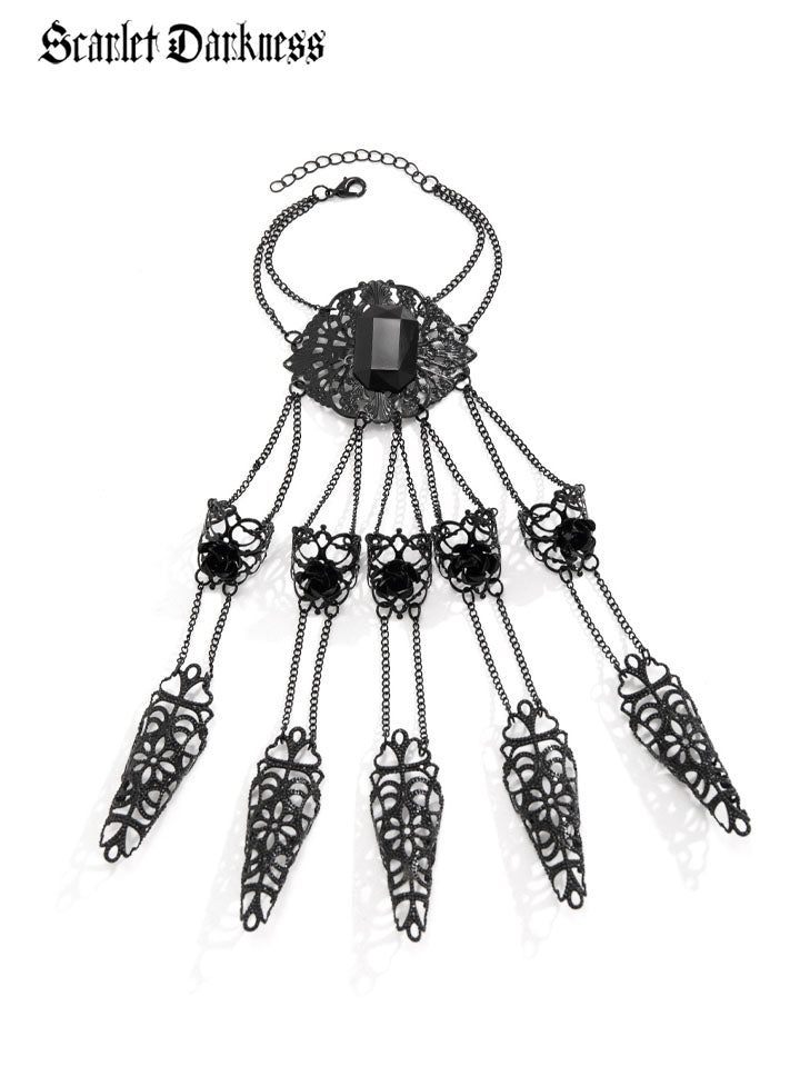 Gothic Witch Black Finger Chain