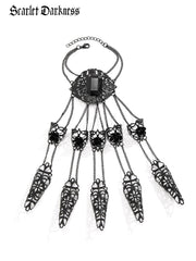 Gothic Witch Black Finger Chain