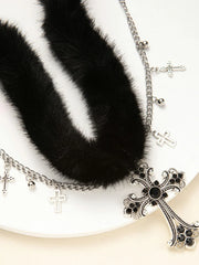 Gothic Feather Collar Necklace