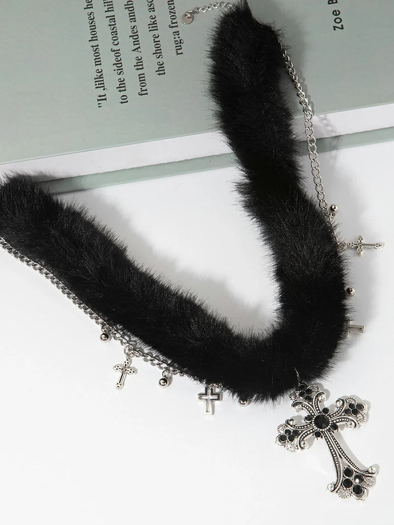 Gothic Feather Collar Necklace
