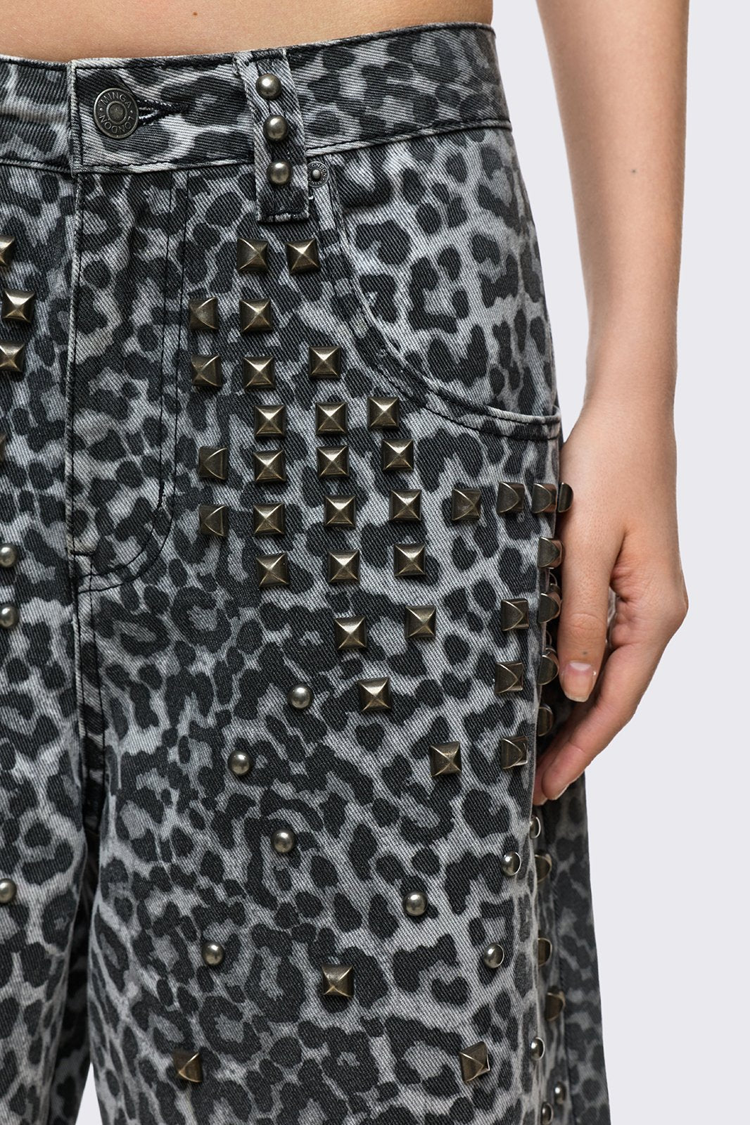 Leopard Studded Jorts