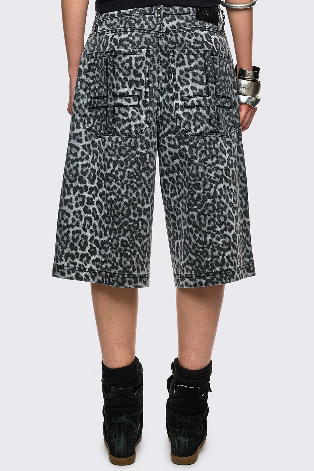 Leopard Studded Jorts