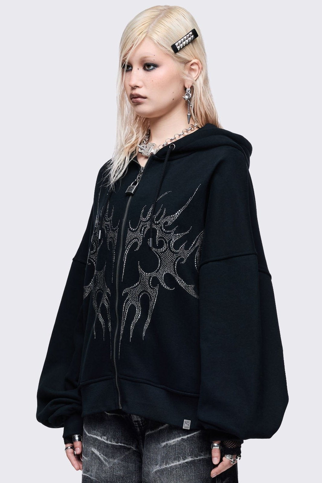 Burning Heart Zip Up Hoodie