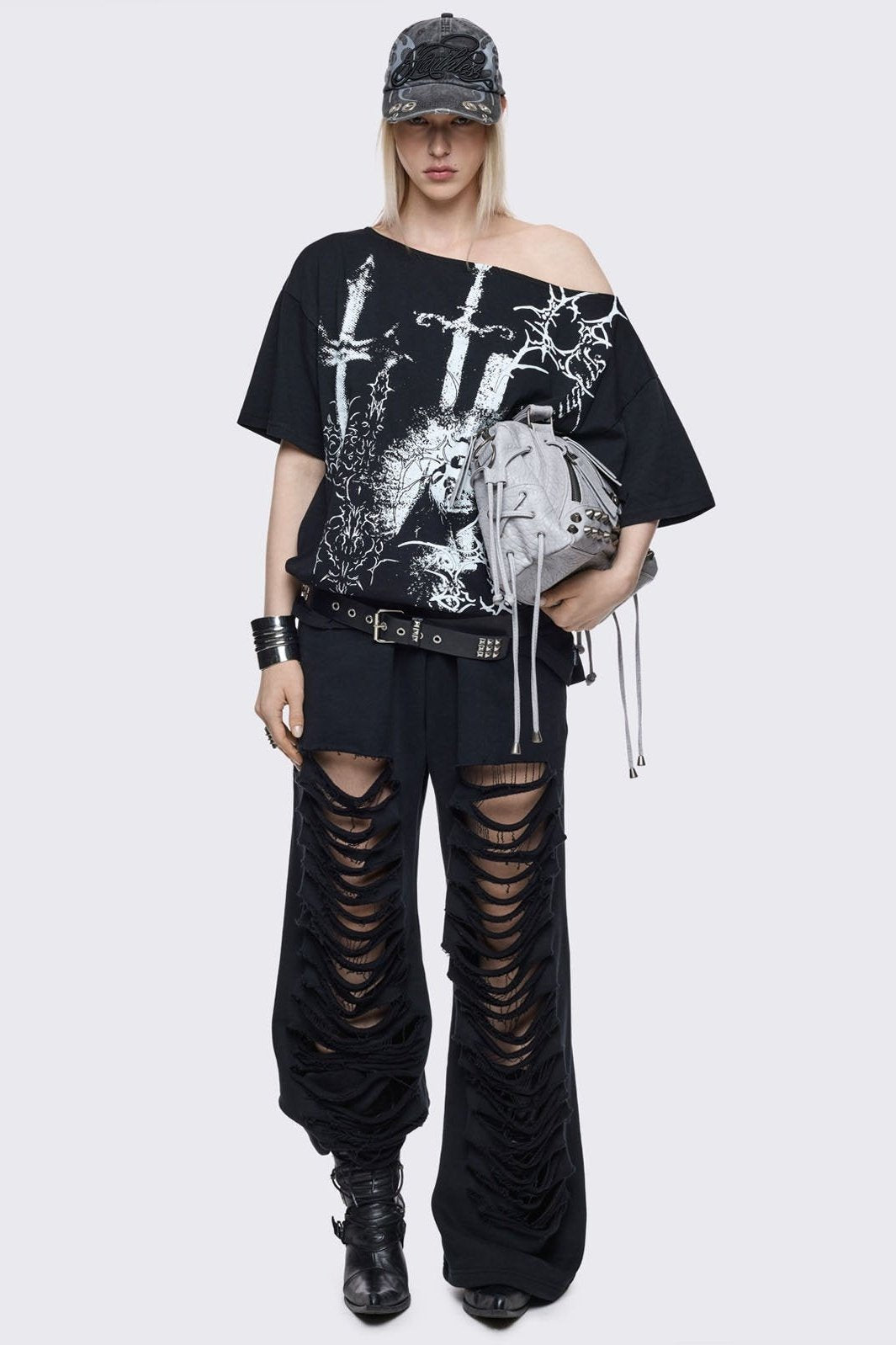 Crown of Swords Off-Shoulder T-Shirt