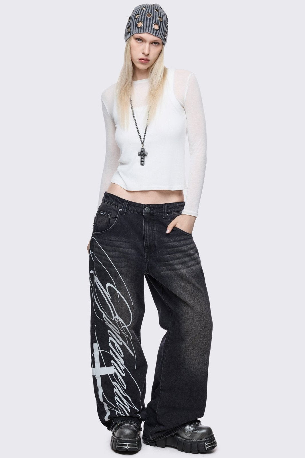 Ephemeral Graphic Baggy Jeans